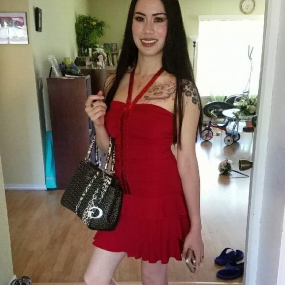 City Triangles - Red Sequins Halter Dress - Picture 1 of 6